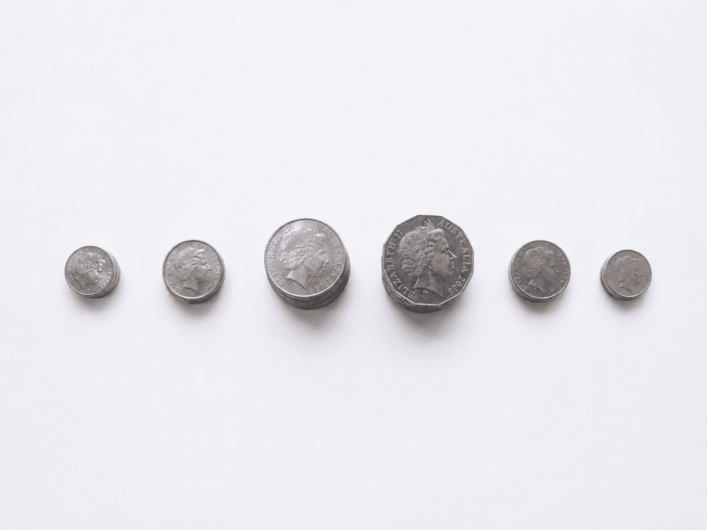 A row of coins
